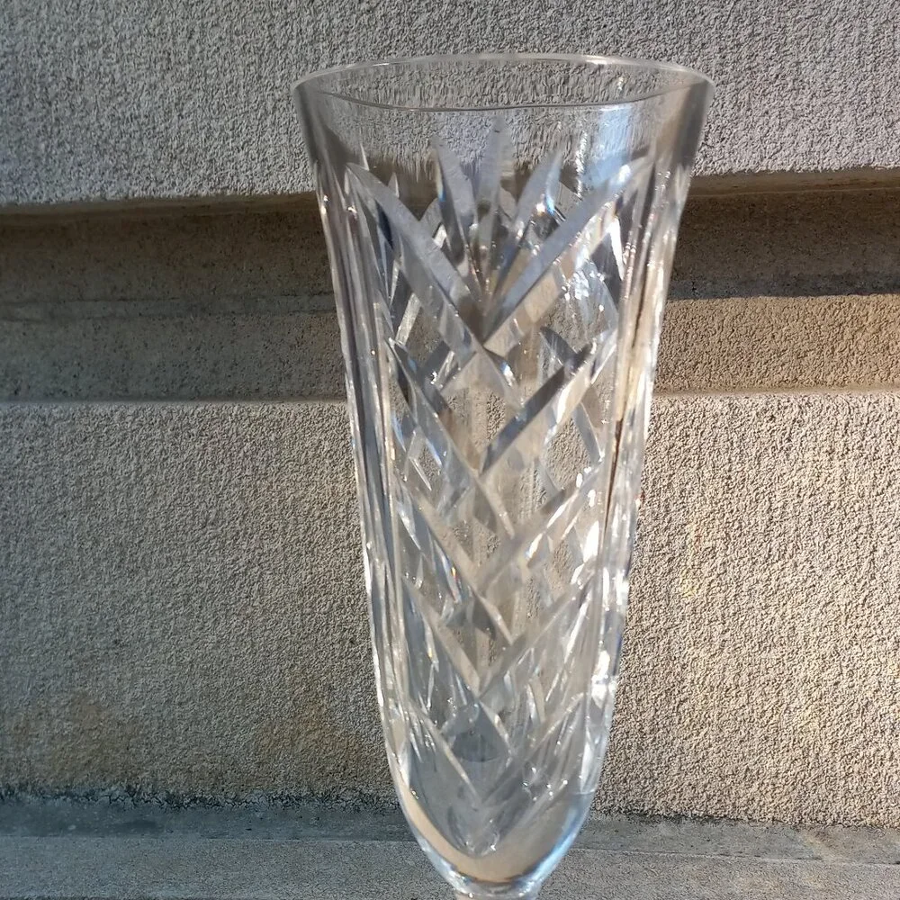 Waterford Crystal Kilbarry Flared Fluted Footed Bud Vase 7